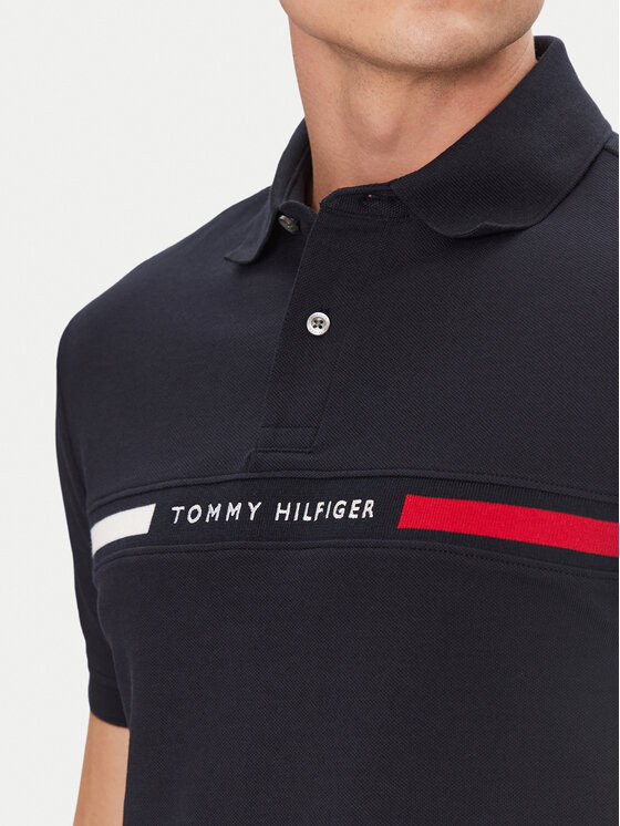 Tommy Hilfiger Tommy Hilfiger Pólóing Chest Insert MW0MW38130 Sötétkék Regular Fit