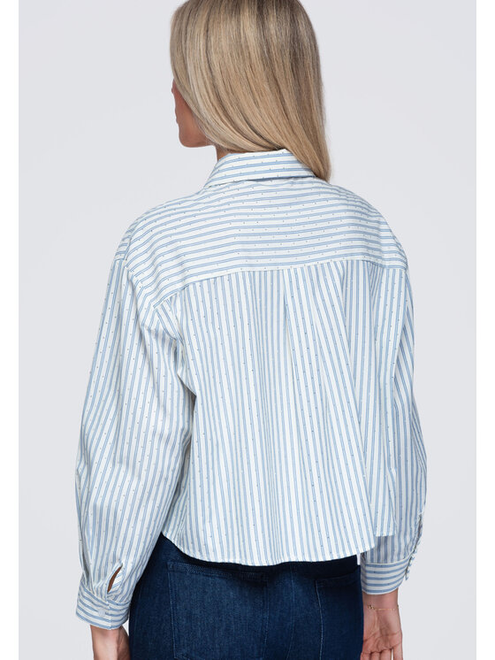Ombre Ombre Koszula OW-SH-E0069 Niebieski Loose Fit