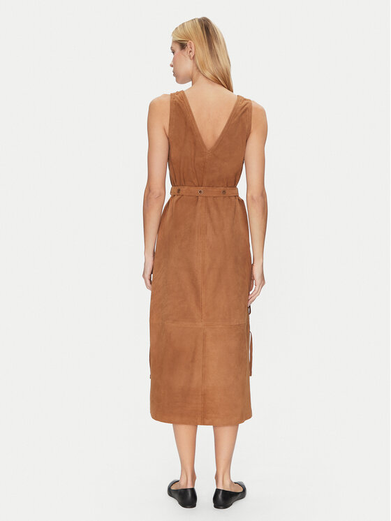 Munthe Munthe Lederkleid Filom 251132025116 Braun Regular Fit