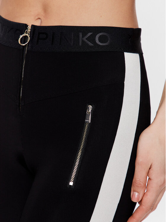 PINKO Pinko Hlače Patito Pantalone 100434 A0LR Crna Slim Fit