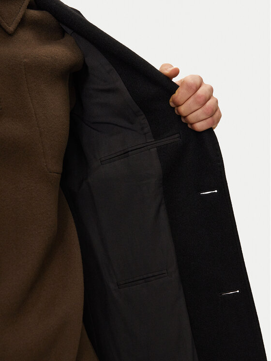 AMI PARIS AMI PARIS Płaszcz wełniany HCO010.WV0049 Czarny Regular Fit