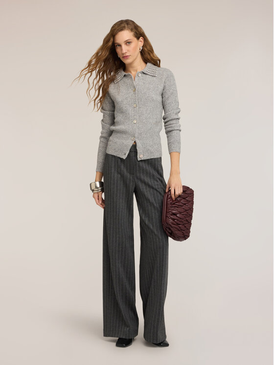 Motivi Motivi Cardigan M575W004293N013 Grigio Regular Fit