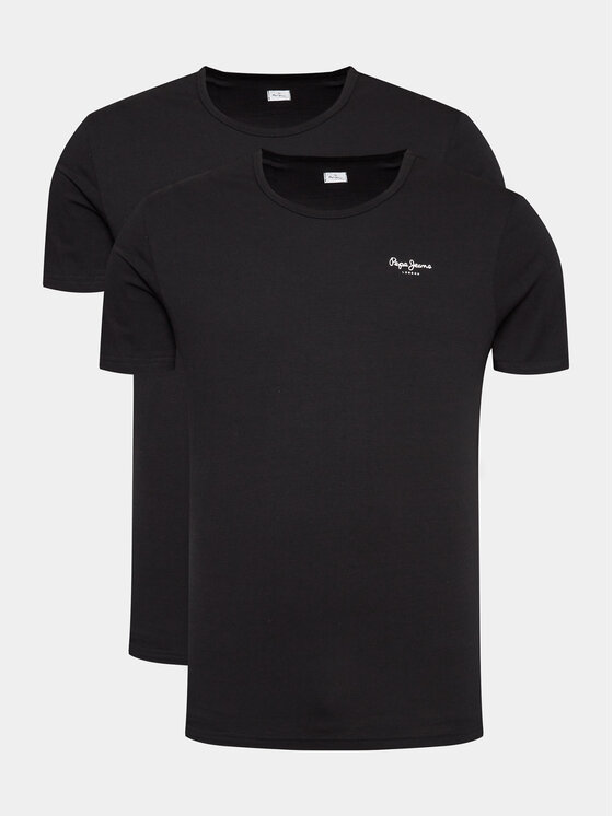 Pepe Jeans Pepe Jeans Set de tricouri﻿ Pepe Tshirt 2P PMU10976 Negru Regular Fit