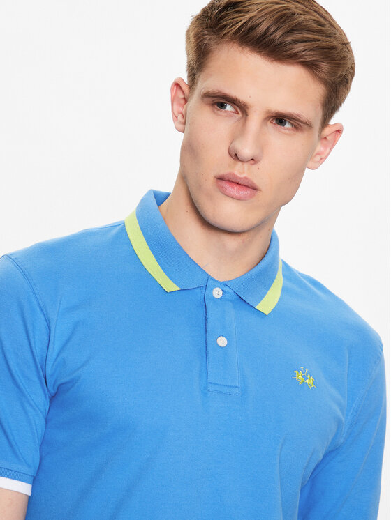 La Martina La Martina Polo VMP006 PK001 Μπλε Slim Fit