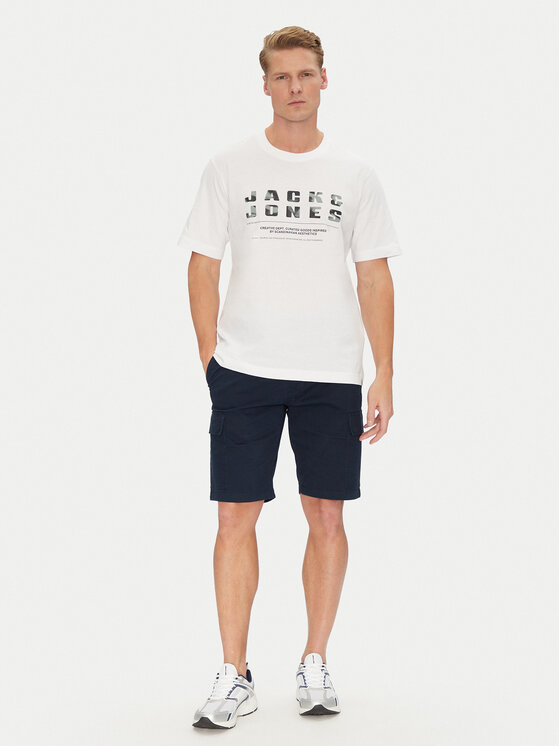 Jack&Jones Jack&Jones Majica Recharge 12274716 Bela Relaxed Fit