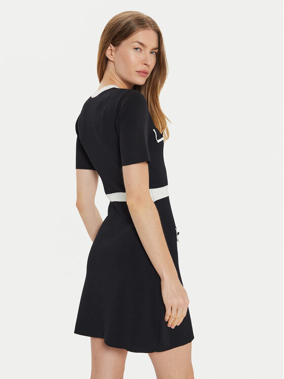 Motivi Motivi Трикотажна сукня 76406000104N Чорний Regular Fit