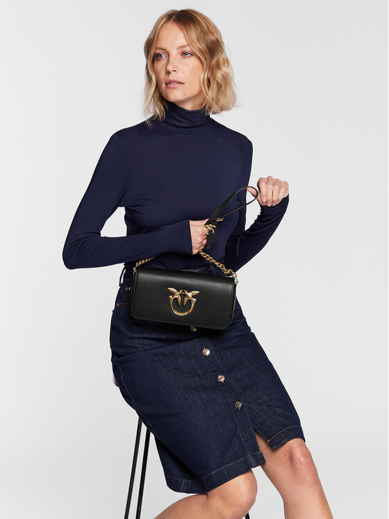 PINKO Pinko Táska Love Click Baguette Mini Vitello Seta PE 23 PLTT100068 A0F1 Fekete