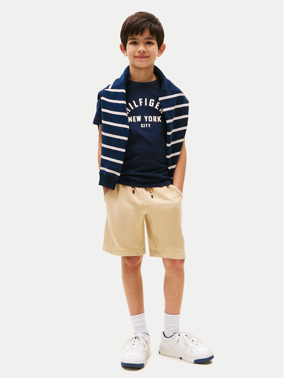Tommy Hilfiger Tommy Hilfiger T-Shirt Curved Graphic KB0KB09800 Tmavomodrá Regular Fit