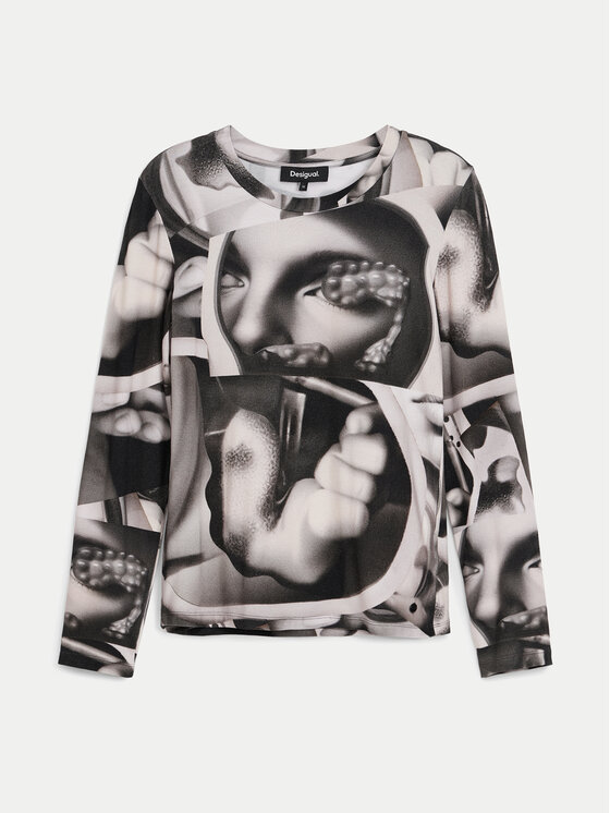Desigual Desigual Majica Surrealismo 24WWTK49 Siva Slim Fit