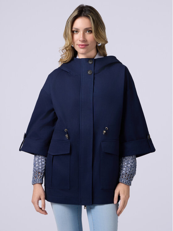 Oltre Oltre Cappotto 0058J000097N034 Blu Over Fit