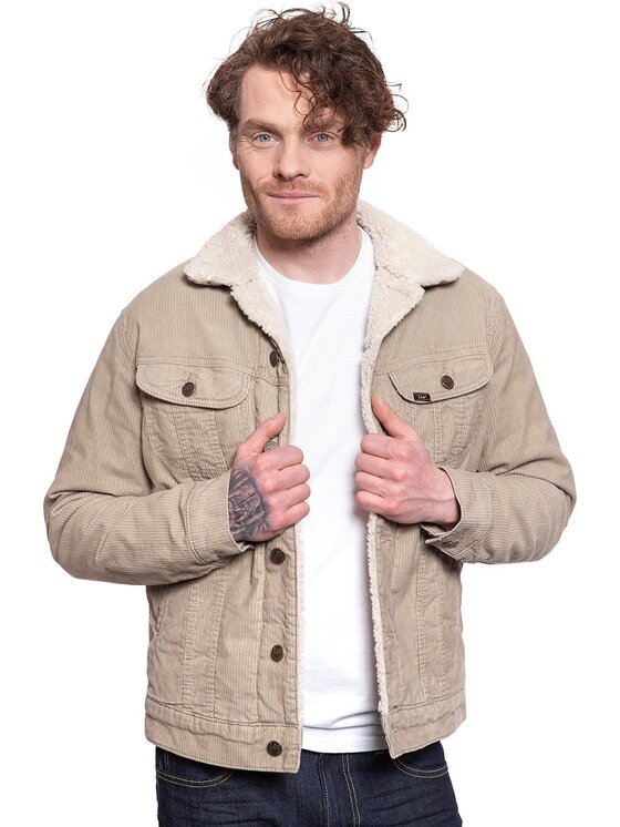 Lee Lee Kurtka zimowa SHERPA JACKET Beżowy Regular Fit