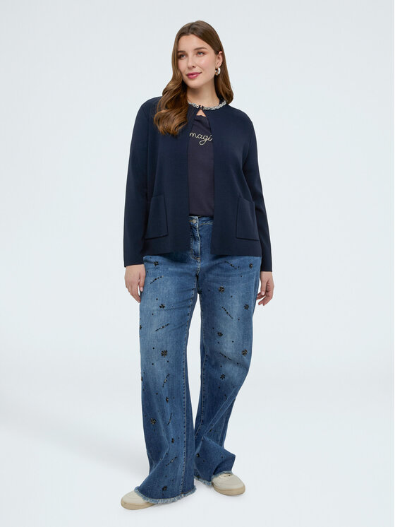 Fiorella Rubino Fiorella Rubino Cardigan M107L008381N034 Blu A-Line Fit