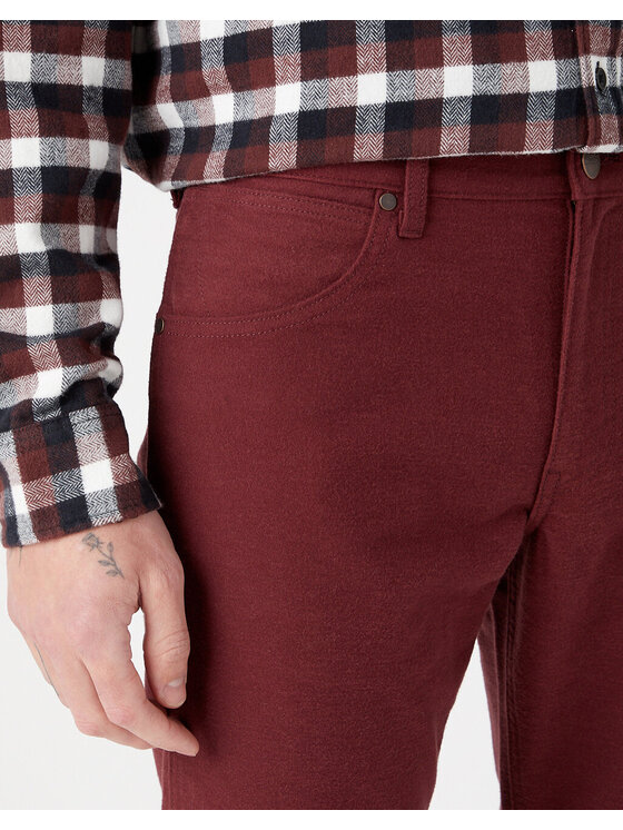 Wrangler Wrangler Spodnie materiałowe GREENSBORO Czerwony Straight Fit