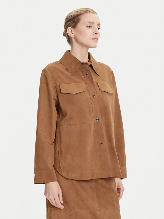 MAX&Co. MAX&Co. Usnjena jakna Stallo 2526446011200 Rjava Loose Fit