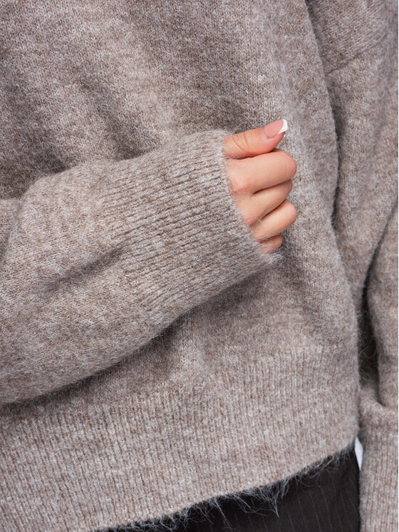 Ombre Ombre Svetr OW-SW-E0060 Béžová Relaxed Fit