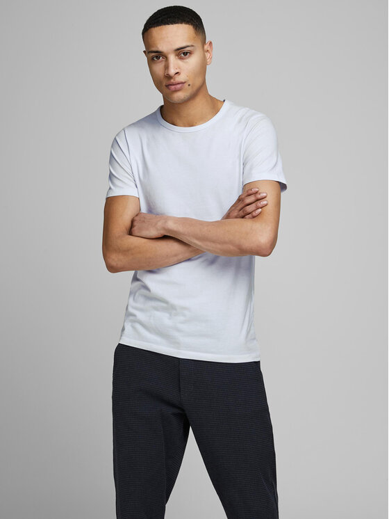 Jack&Jones Majica Basic 12058529 Bela Stretch Fit