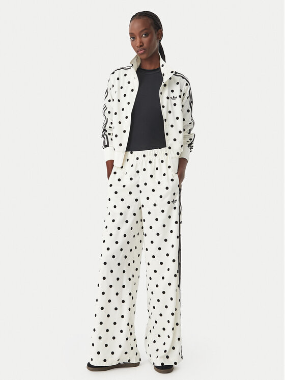 adidas adidas Spodnie dresowe Satin Polka Dots Wide Leg Pant KV1168 Kremowy Relaxed Fit