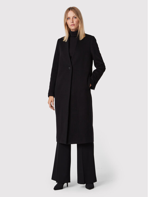 Calvin Klein Palton de lână K20K204156 Negru Regular Fit