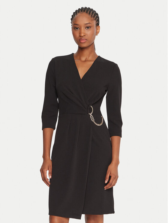 Rinascimento Rinascimento Kokteiļkleita CFC0020071002 Melns Regular Fit
