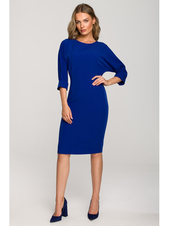 Stylove Stylove Koktejlové šaty S324 Modrá Regular Fit