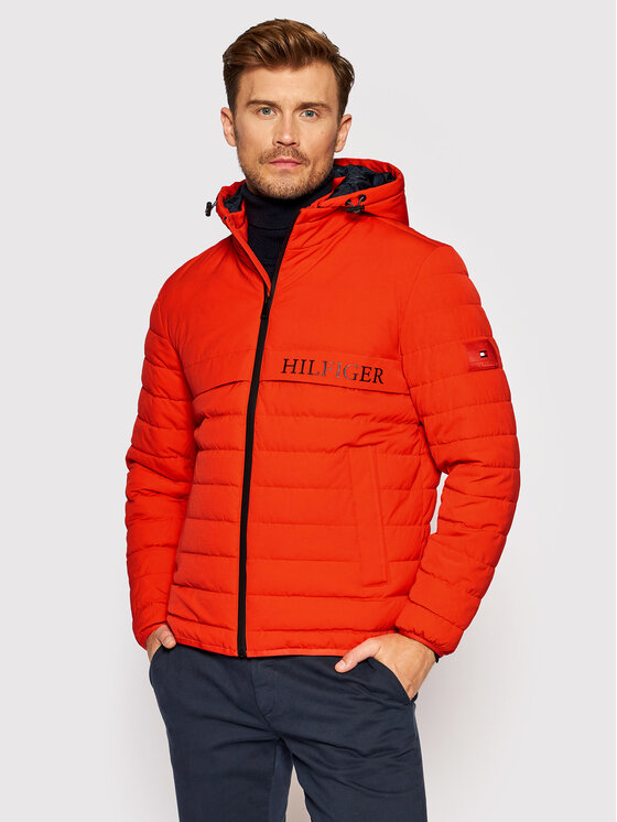 Tommy Hilfiger Pūkinė striukė MW0MW18766 Raudona Regular Fit • Modivo.lt