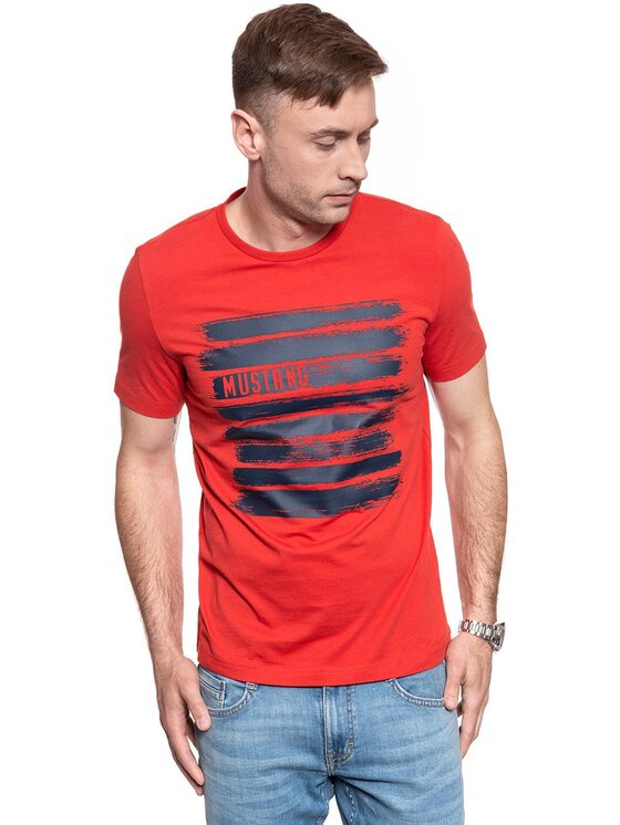 Mustang Mustang T-shirt ALEX C PRINT Rosso Regular Fit