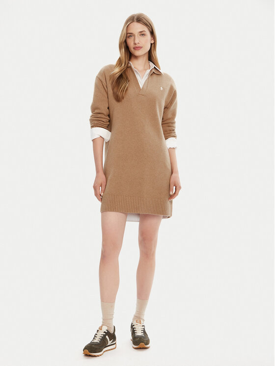 Polo Ralph Lauren Polo Ralph Lauren Strickkleid 211A91143001 Beige Slim Fit