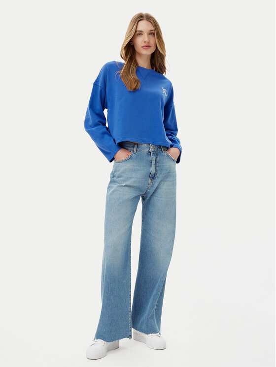 Gap Gap Pulóver 767368-02b Kék Oversize