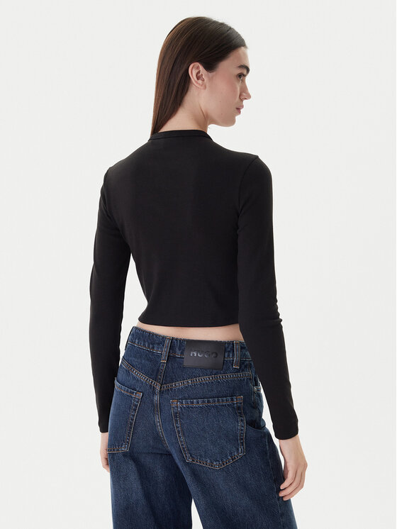 HUGO Hugo Bluzka Dafilomena_3 50518378 Czarny Slim Fit
