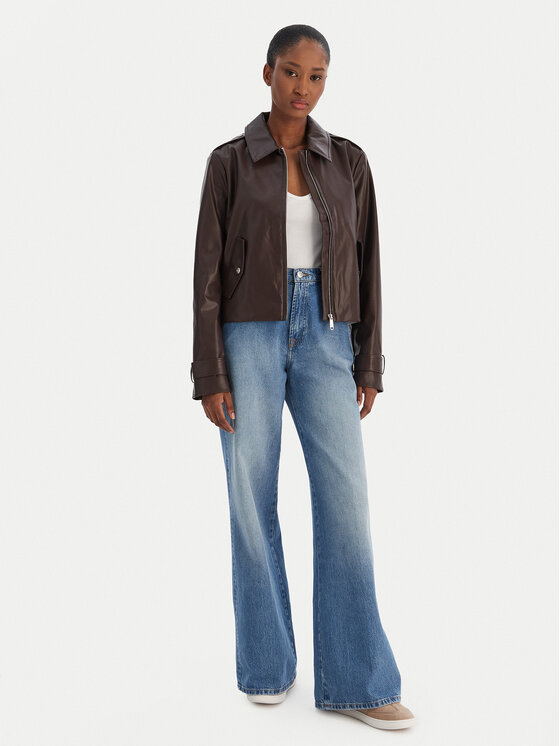 Calvin Klein Jeans Calvin Klein Jeans Bunda z imitácie kože Moto LV047E501G Hnedá Regular Fit