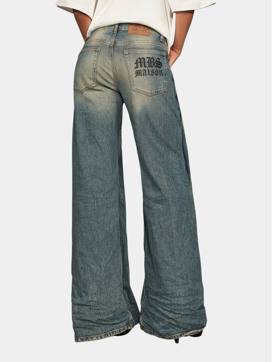 MADE BY SOCIETY MADE BY SOCIETY Spodnie materiałowe OBSIDIAN Jeans - P27233 Niebieski Basic Fit