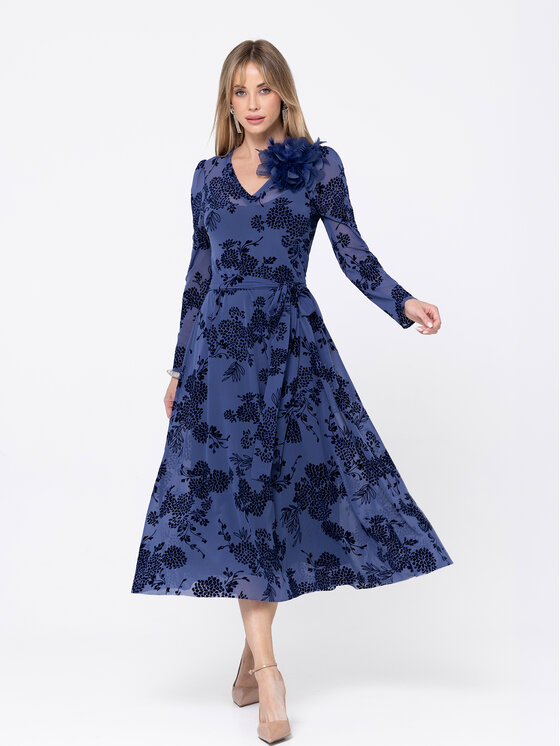 LIDIA KALITA LIDIA KALITA Sukienka koktajlowa Veneto Granatowy Flare Fit