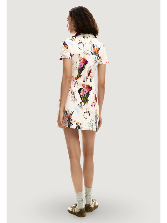Desigual Desigual Hemdkleid Fini 26SWVW48 Écru Regular Fit