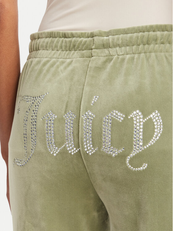 Juicy Couture Juicy Couture Долнище анцуг Tina JCAPW045 Тъмнозелен Regular Fit
