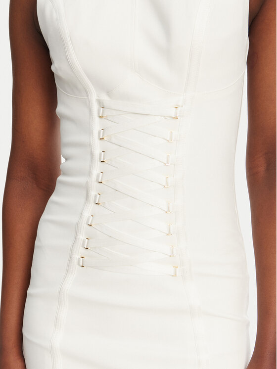 Elisabetta Franchi Elisabetta Franchi Kokteiļkleita AB76252E2 360 Balts Slim Fit