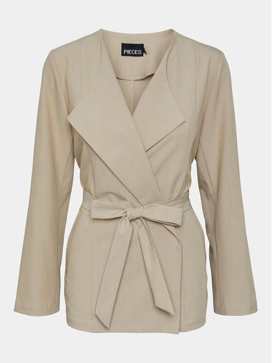 Pieces Pieces Marynarka Bosella 17146550 Beżowy Regular Fit