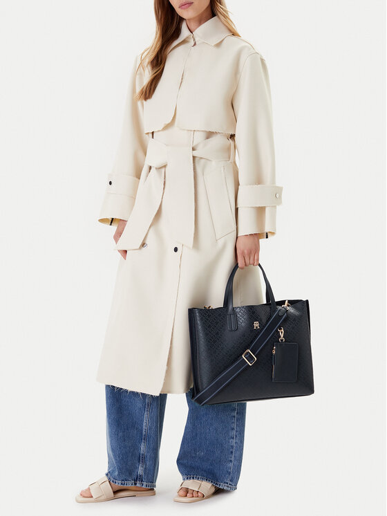Tommy Hilfiger Tommy Hilfiger Táska Th Distinct Satchel Mono AW0AW17174 Sötétkék