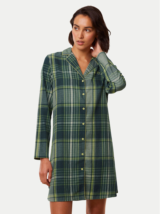 Triumph Camicia da notte Boyfriend NDW X Checks 10216520 Verde, taglia : 42