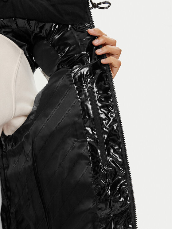 KARL LAGERFELD KARL LAGERFELD Αμάνικο Μπουφάν 245W1500 Μαύρο Regular Fit