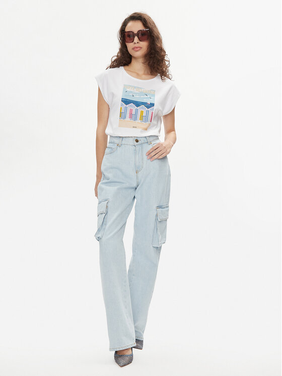 Liu Jo Liu Jo Μπλουζάκι MA4338 J5003 Λευκό Regular Fit