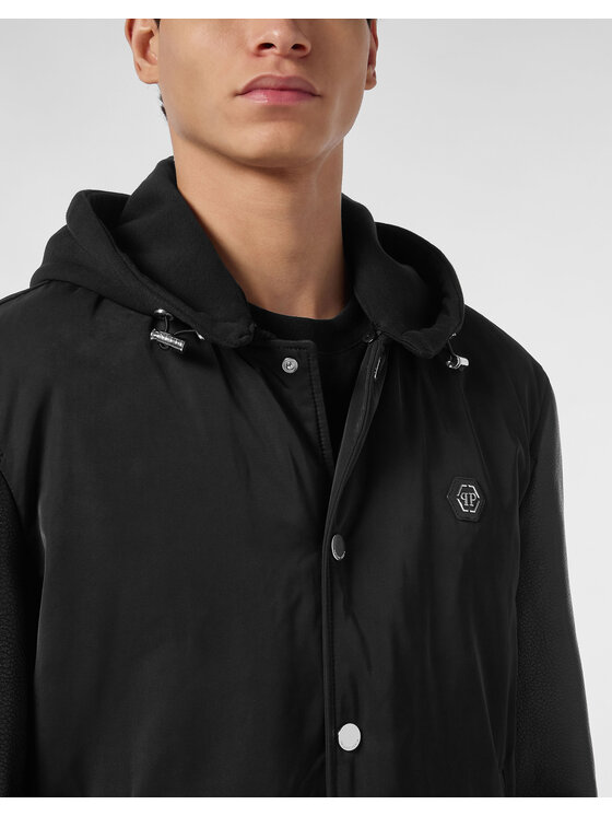 PHILIPP PLEIN PHILIPP PLEIN Kurtka skórzana 26983 Czarny Regular Fit