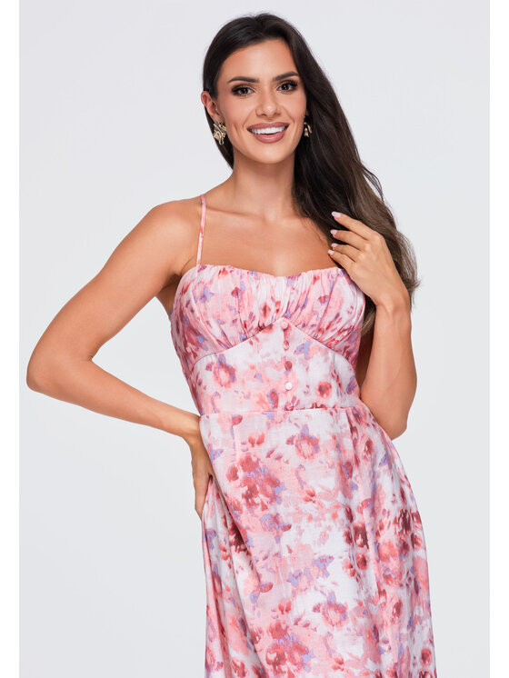 Ombre Ombre Sukienka wieczorowa OW-DLR-E0019 Różowy Regular Fit
