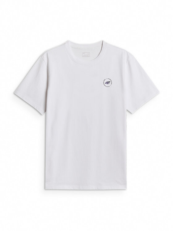 4F 4F T-Shirt WHEEL & WAVE Biały Relaxed Fit