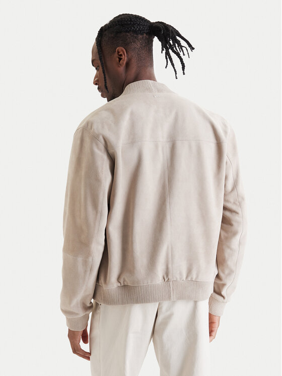 BOSS BOSS Ādas jaka H-Muller 50543213 Bēšs Regular Fit