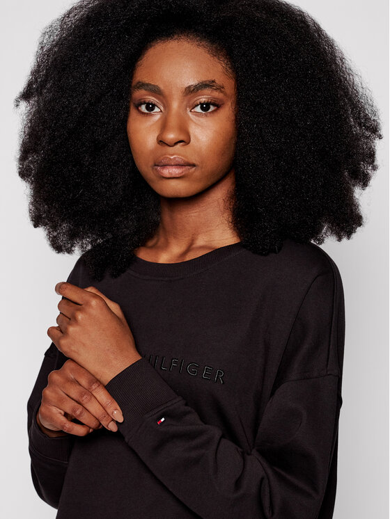Tommy Hilfiger Tommy Hilfiger Mikina Tonal WW0WW31180 Čierna Oversize