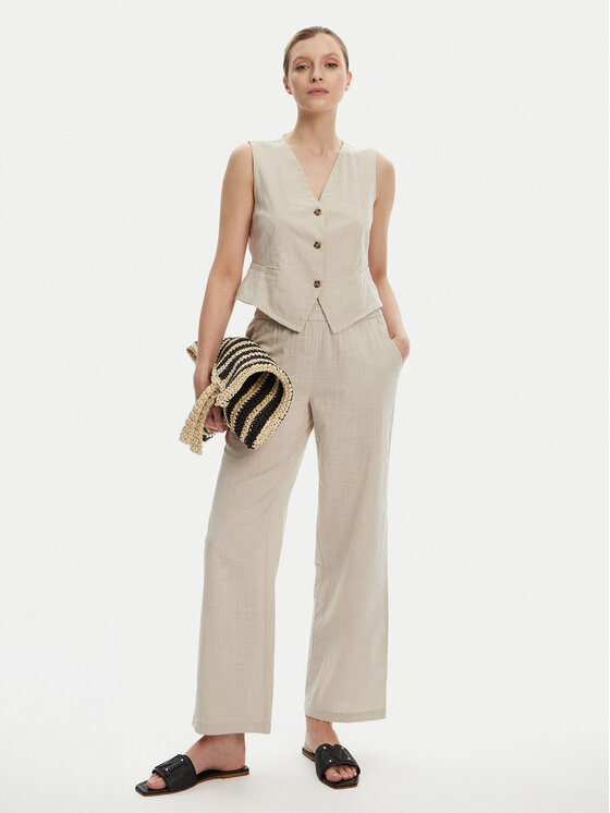 Vero Moda Vero Moda Pantaloni din material Caia 10333796 Bej Wide Leg