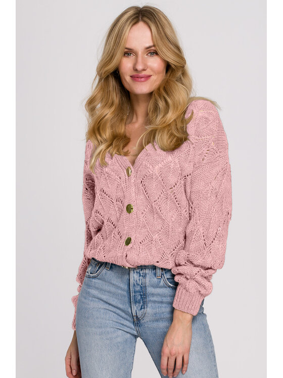Kardigan, rozmiar L/XL, Różowy, K104