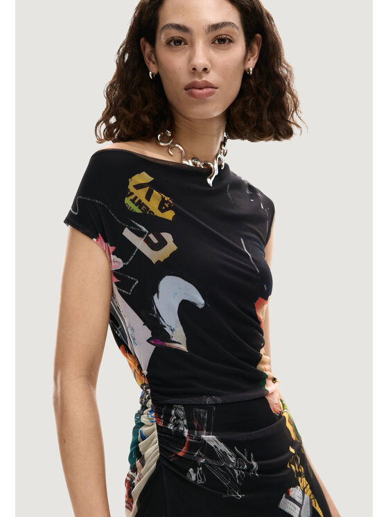 Desigual Desigual Sukienka codzienna VEST_DELAWARE Czarny Egg Fit