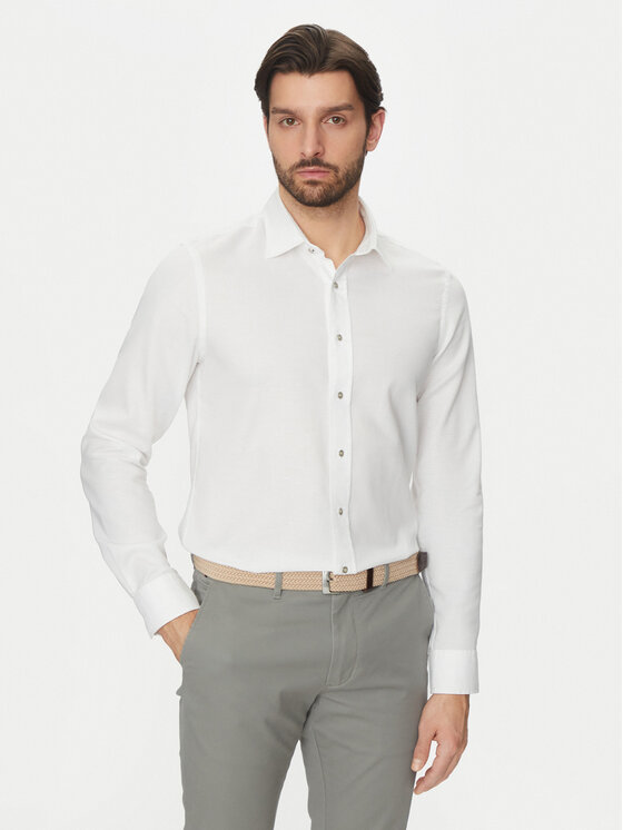 Michael Kors Michael Kors Cămașă MK0DS01556 Alb Slim Fit