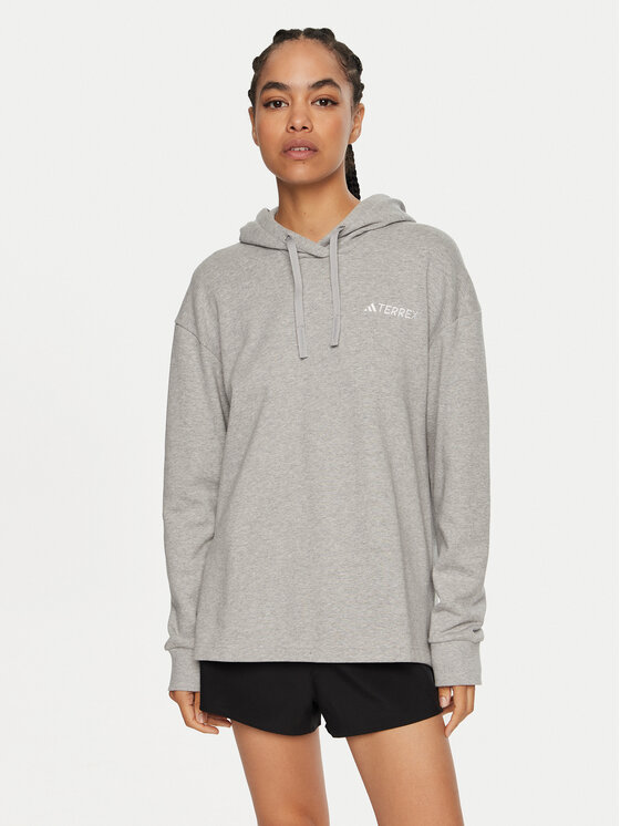 adidas adidas Bluză Terrex Logo IB6567 Gri Regular Fit